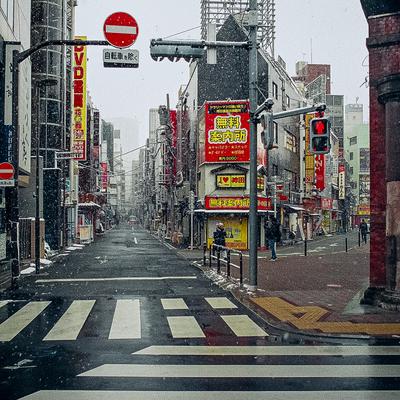 Snowy side street