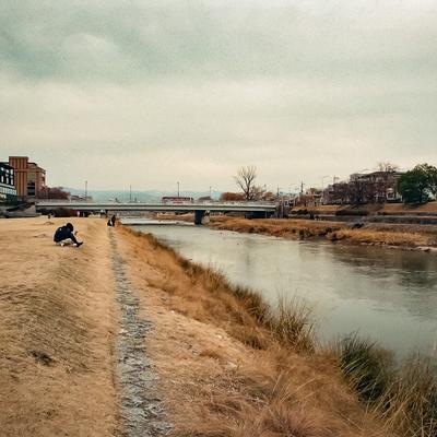 Riverbank in winter