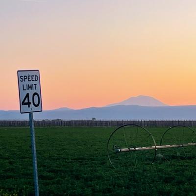 Speed limit sign, farmland