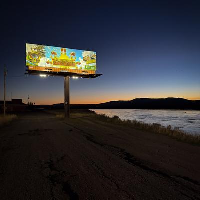 Billboard at dusk
