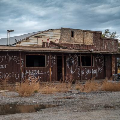 Abandoned roadside building