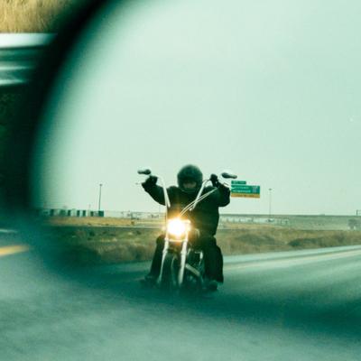 Motorcyclist on a highway