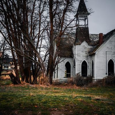 Abandoned wooden church