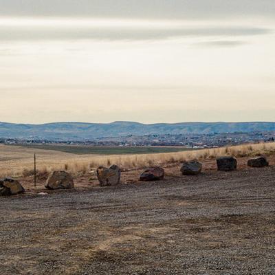 Boulders on an open plain