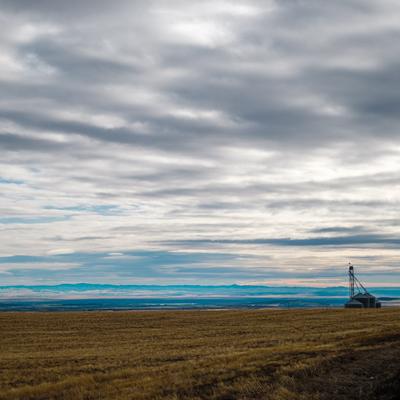Drilling rig on stubble